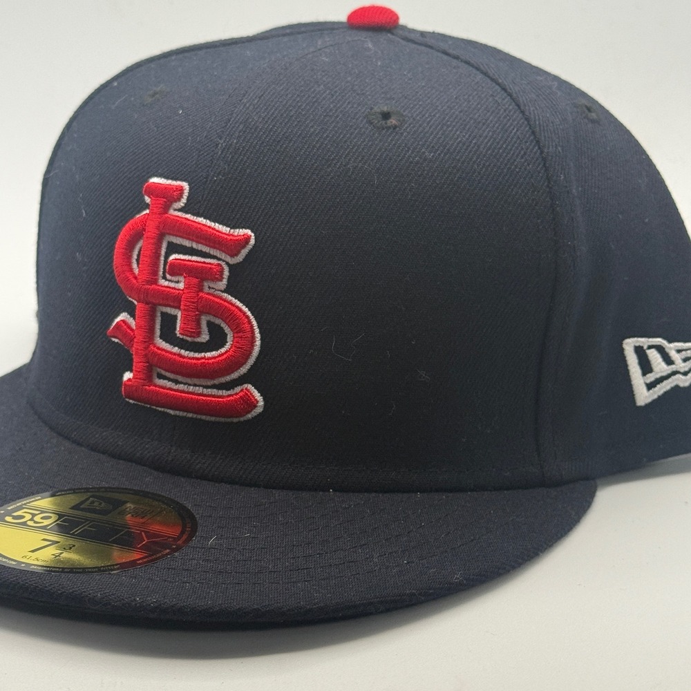 New Era 59FIFTY St Louis Cardinals MLB Authentic On-Field Fitted Hat 7 3/4 Navy